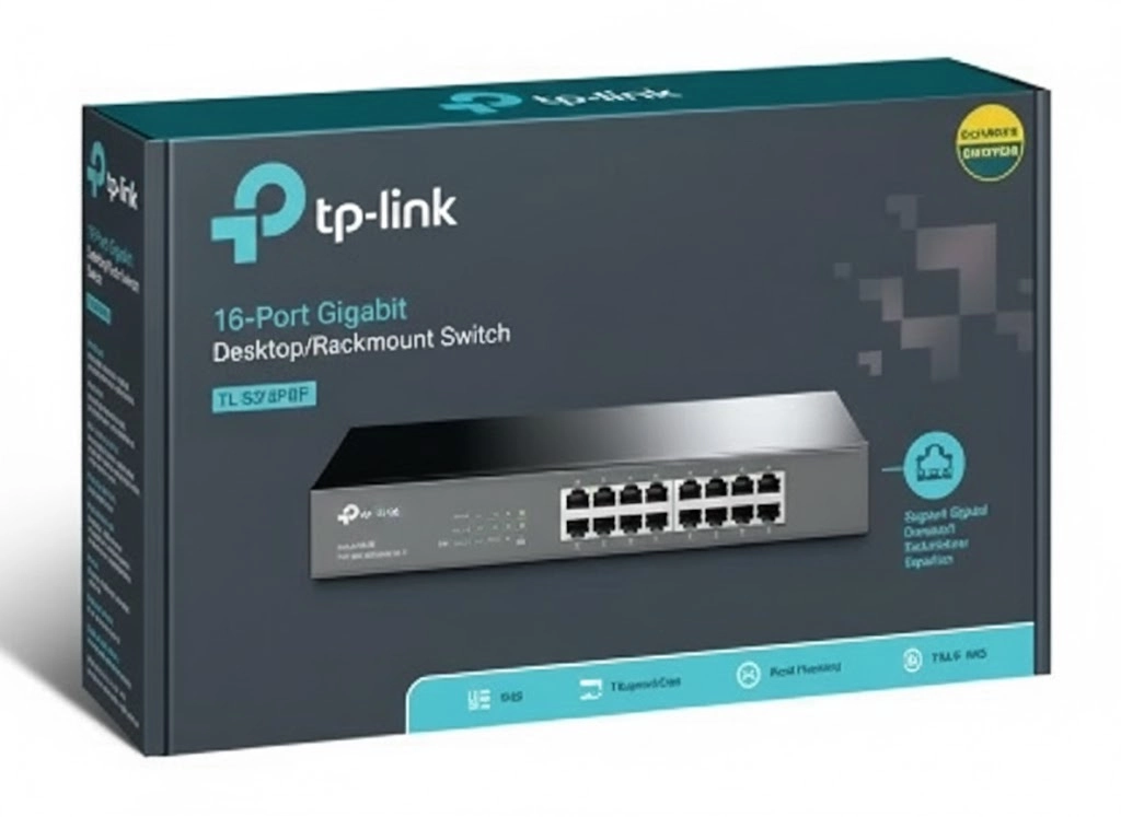 سوییچ 16 پورت گیگابیتی و رکمونت تی پی-لینک مدل TL-SG1016